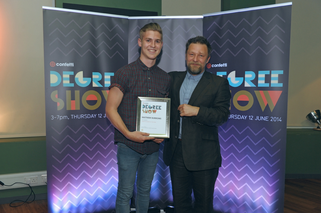 Confetti student of the year Matthew Burrows with Confetti Media Group Managing Director Craig Chettle