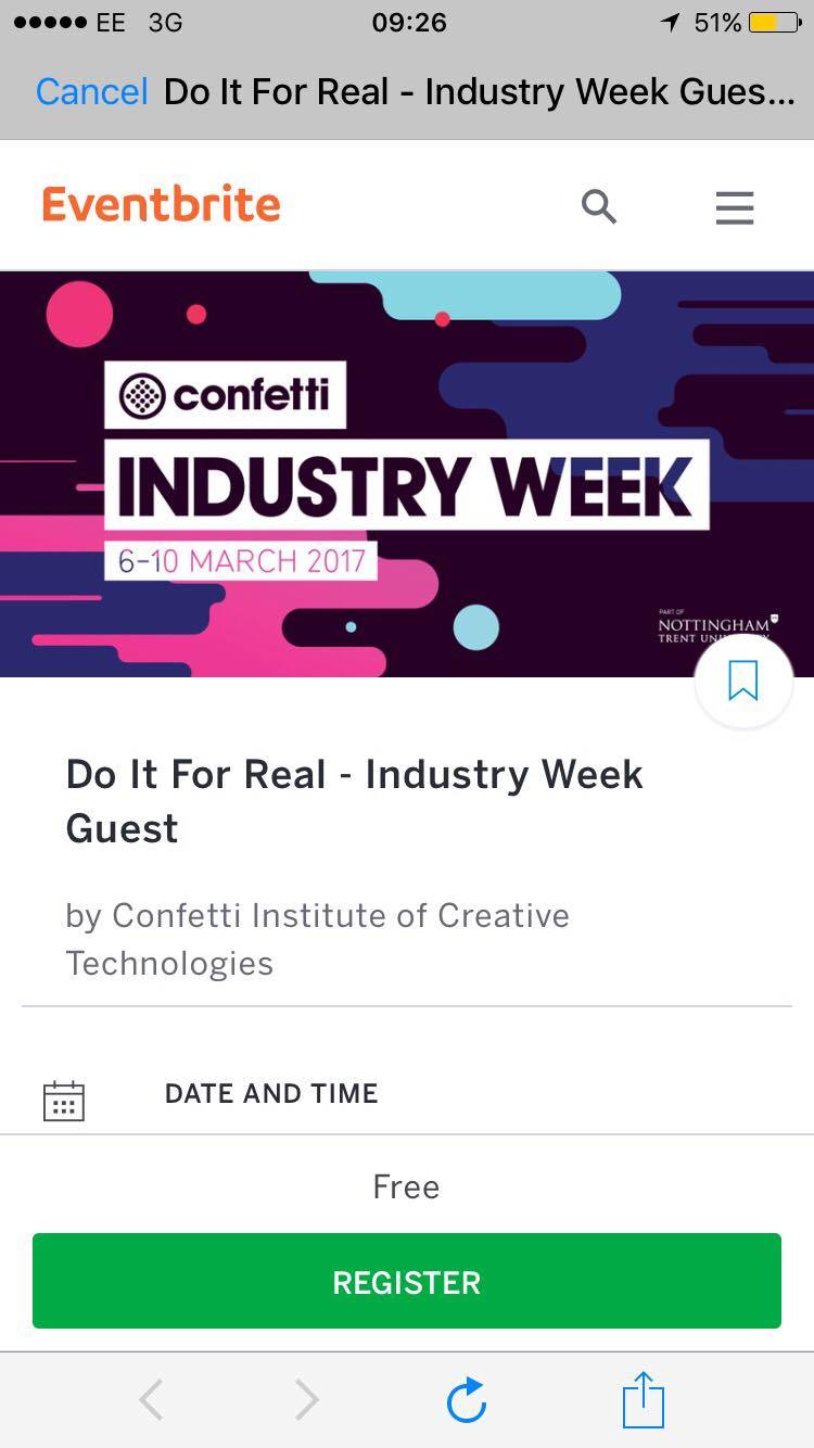 Eventbrite Screenshot Industry Week